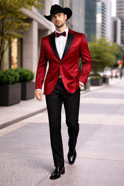 Men's Red 2 Buttons Slim Fit Solid Sharkskin Cheap Priced Blazer Jacket For Men Sport coat