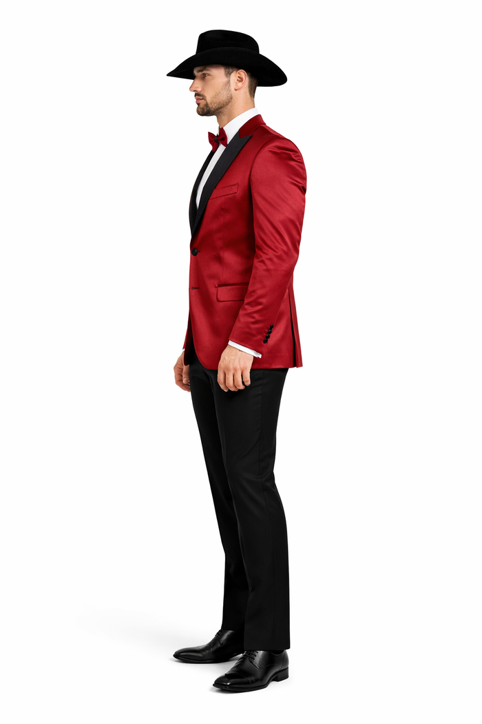 Men's Red 2 Buttons Slim Fit Solid Sharkskin Cheap Priced Blazer Jacket For Men Sport coat