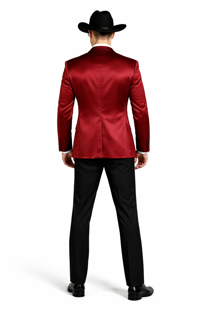 Men's Red 2 Buttons Slim Fit Solid Sharkskin Cheap Priced Blazer Jacket For Men Sport coat