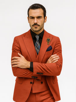 Designer Red Three-Piece Suit – Business & Wedding Wear for Men - Image 5
