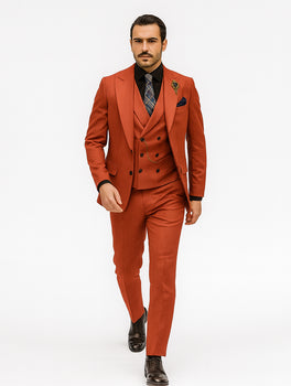 Designer Red Three-Piece Suit – Business & Wedding Wear for Men - Image 6