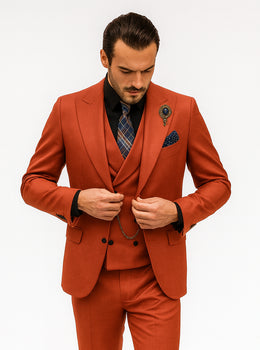 Designer Red Three-Piece Suit – Business & Wedding Wear for Men - Image 8