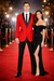 Men'S Red Dinner Jacket Suit And Black Lapel Formal Attire + Black Pants Fashion Tuxedos For Men - Red Tuxedo