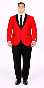 Men'S Red Dinner Jacket Suit And Black Lapel Formal Attire + Black Pants Fashion Tuxedos For Men - Red Tuxedo - Image 7