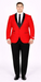 Men'S Red Dinner Jacket Suit And Black Lapel Formal Attire + Black Pants Fashion Tuxedos For Men - Red Tuxedo
