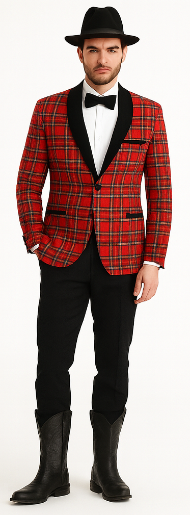 Men's Red Flap Besom Pocket Designer Fashion Dress Casual Blazer
