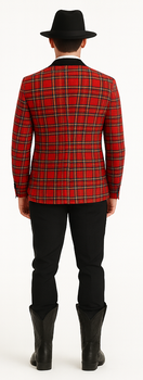 Men's Red Flap Besom Pocket Designer Fashion Dress Casual Blazer - Image 2