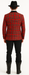 Men's Red Flap Besom Pocket Designer Fashion Dress Casual Blazer