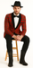 Men's Red Flap Besom Pocket Designer Fashion Dress Casual Blazer