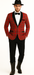 Men's Red Flap Besom Pocket Designer Fashion Dress Casual Blazer