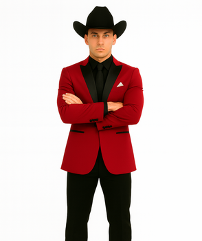 Men's Red  One Button Suit - Image 6