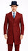 Mens Red Pinstripe Suit – Classic Long Coat Style with White Stripes