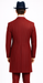 Mens Red Pinstripe Suit – Classic Long Coat Style with White Stripes