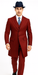 Mens Red Pinstripe Suit – Classic Long Coat Style with White Stripes