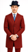 Mens Red Pinstripe Suit – Classic Long Coat Style with White Stripes