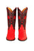 Men's King Exotic Boots Genuine Python 3x Toe Red (495vf5712)