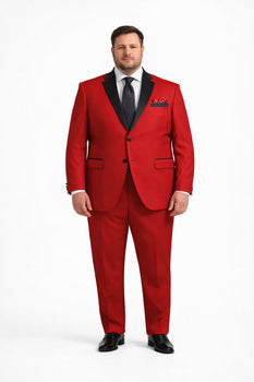 Mens Red Suit Color Two Button Suit