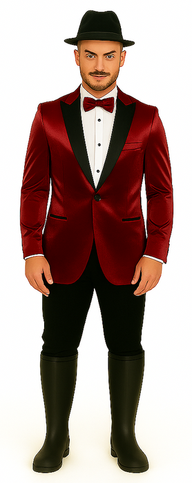 Men's Red 2 Buttons Slim Fit Solid Sharkskin Cheap Priced Blazer Jacket For Men Sport coat