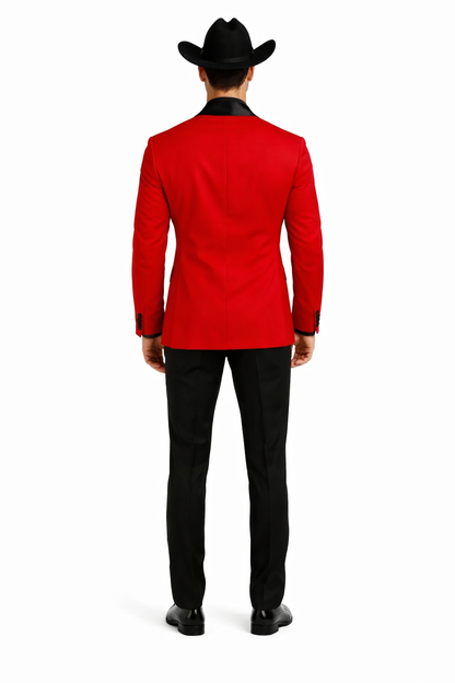 Men's Red  One Button Suit Modern Fit