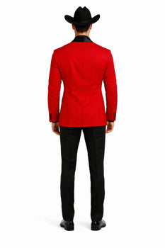 Men's Red  One Button Suit