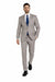 Tan ~ Beige Pinstripe 2 Button Suit  Side Vented Suit Regular Modern Fit Suits Flat Front Pants
