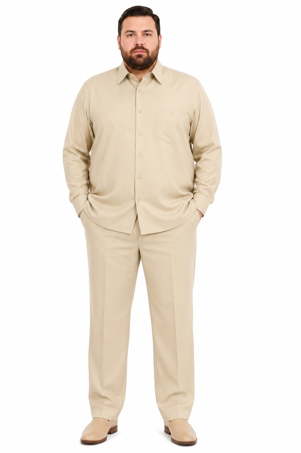Long Sleeve Walking Suit - Casual Suits For Men + Mens Leisure Suit + Khaki