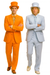 Mens Retro Vintage Party Orange and Sky Blue Suit
