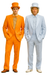 Mens Retro Vintage Party Orange and Sky Blue Suit
