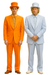 Mens Retro Vintage Party Orange and Sky Blue Suit