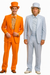 Mens Retro Vintage Party Orange and Sky Blue Suit