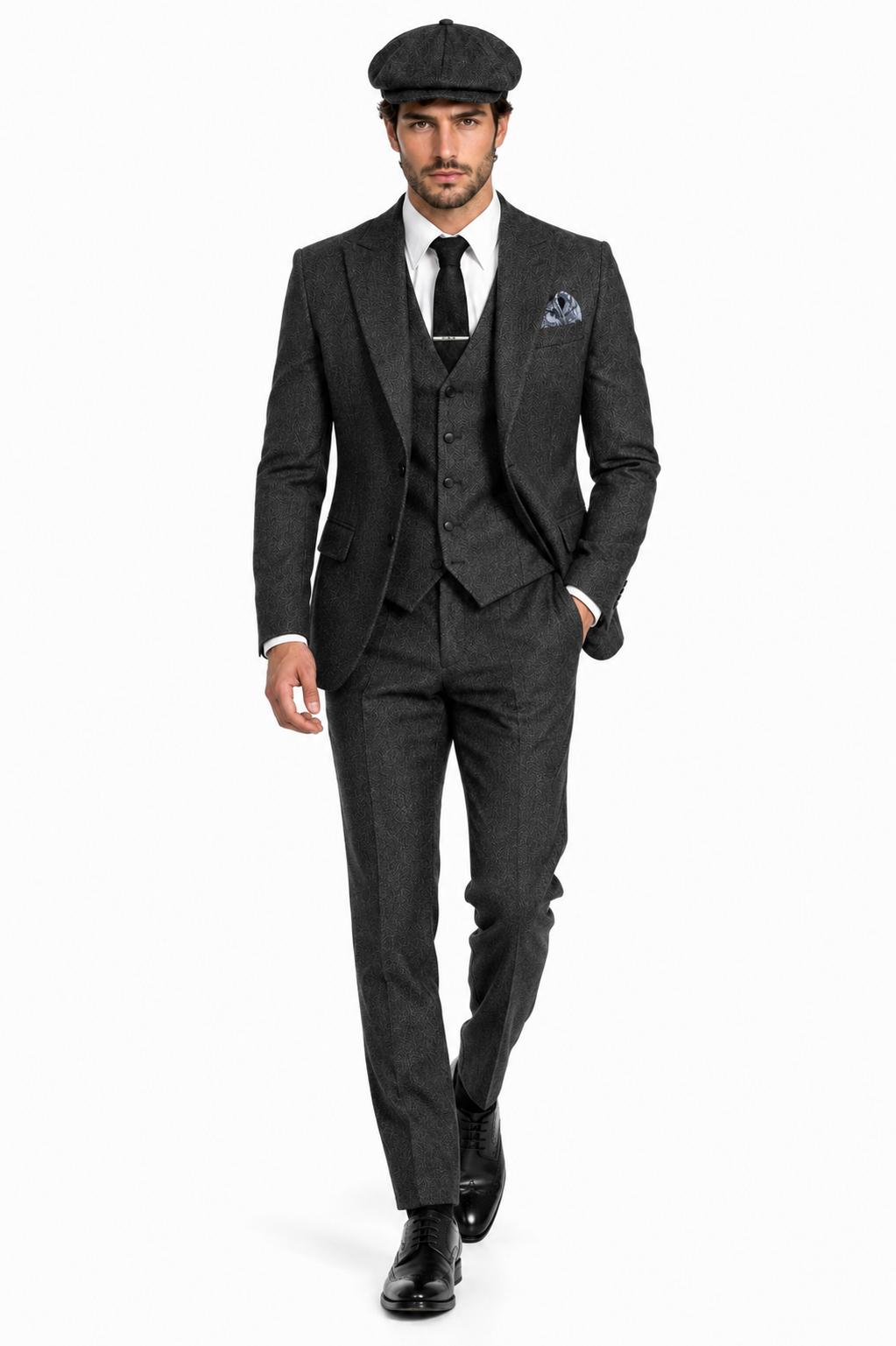 Mens Great Gatsby Outfit - 1920s Gangster Outfit Look in Charcoal