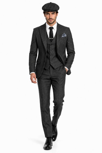 Mens Great Gatsby Outfit - 1920s Gangster Outfit Look in Charcoal