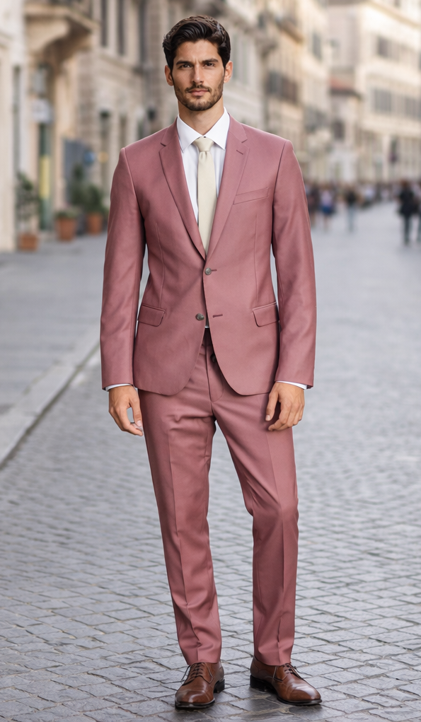 Men's Rose Gold - Dusty Rose One Chest Pocket Suits / Tuxedo - Image 7
