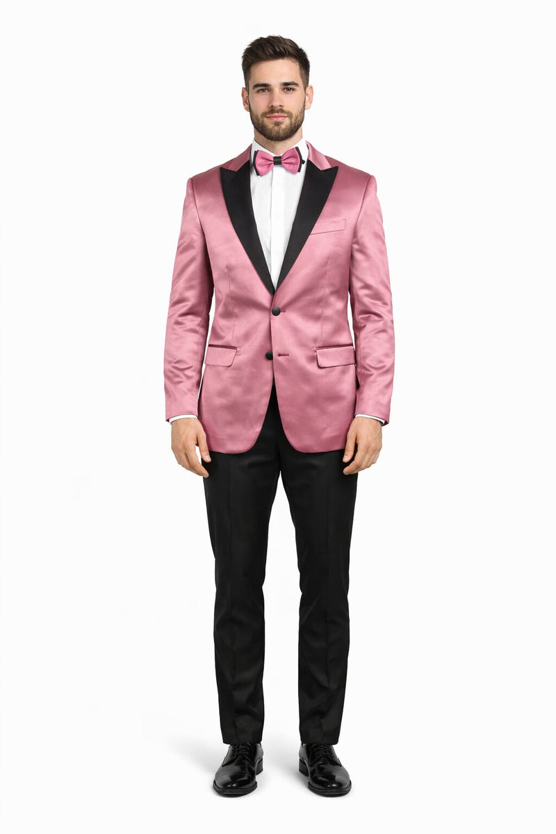 slim fit dress slacks Men's Peak Label Rose Pink Gold Dusty with Black Pants Suits & S or Small