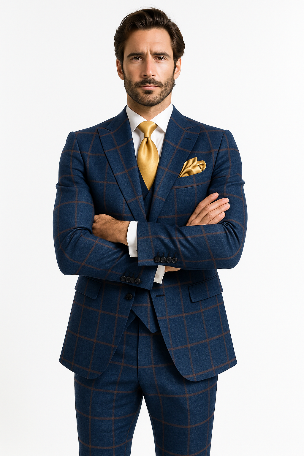 Rossi Man Max RM1840 – Slim Fit 3-Piece Formal Suit for Men