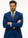 Men’s Designer Blue Suit with Vest and Pocket Chain – Stylish Attire