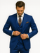 Men’s Designer Blue Suit with Vest and Pocket Chain – Stylish Attire
