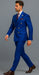 Mens Royal Blue Double Breasted Suit - 100% Suit - 100% Percent Wool Fabric Suit - Worsted Wool Business Suit
