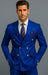 Mens Royal Blue Double Breasted Suit - 100% Suit - 100% Percent Wool Fabric Suit - Worsted Wool Business Suit