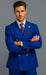 Mens Royal Blue Double Breasted Suit - 100% Suit - 100% Percent Wool Fabric Suit - Worsted Wool Business Suit