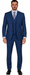 Men's Royal Blue Modern Sheen Sharkskin Design Suits