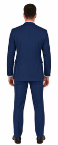 Vitali Brand Suits - Men's Royal Blue Modern Sheen Sharkskin Design Suits