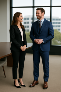 Vitali Brand Suits - Men's Royal Blue Modern Sheen Sharkskin Design Suits