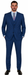 Men's Royal Blue Modern Sheen Sharkskin Design Suits