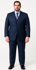 Vitali Brand Suits - Men's Royal Blue Modern Sheen Sharkskin Design Suits