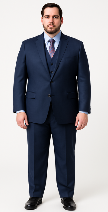 Vitali Brand Suits - Men's Royal Blue Modern Sheen Sharkskin Design Suits