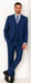 Men's Royal Blue Modern Sheen Sharkskin Design Suits