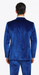 Tazzio Men’s Royal Blue Velvet Suit – Slim Fit 2-Piece Peak Lapel Formalwear
