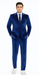 Tazzio Men’s Royal Blue Velvet Suit – Slim Fit 2-Piece Peak Lapel Formalwear
