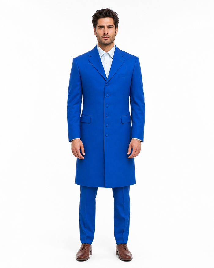 Men's Royal  Seven Button Zoot Dress Zoo t Suit - Pimp Suit - Zuit Suit for Men